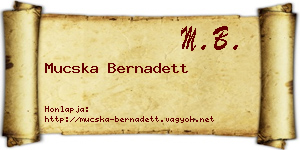 Mucska Bernadett névjegykártya