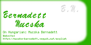 bernadett mucska business card